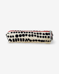 Round Pencil Zipper Bag | Black Dots