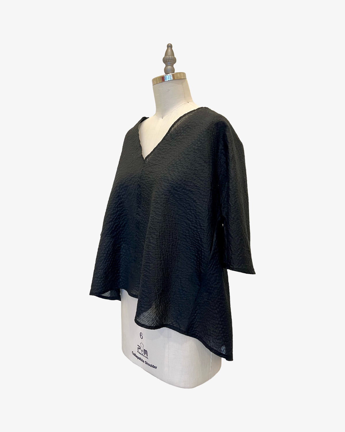 Rorschach Top | Black Bubble Seersucker