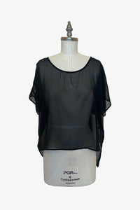 Cropped Easy Tee | Sheer Black