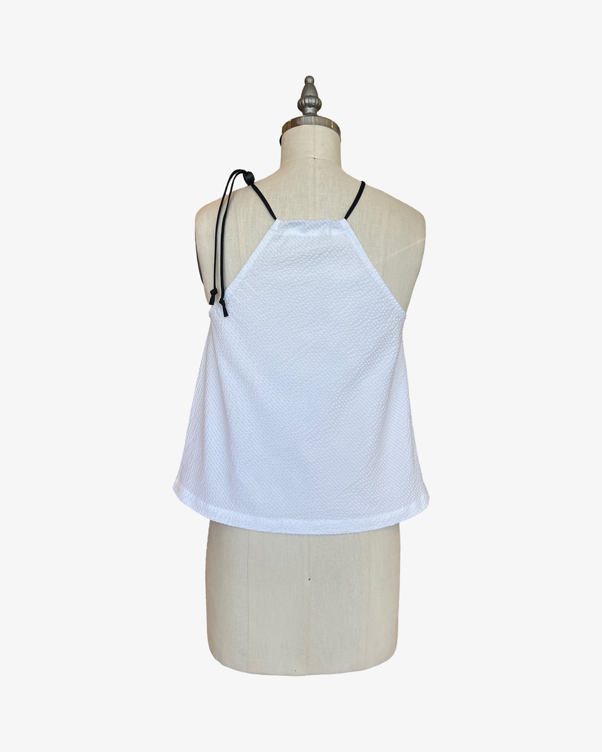 Seersucker Bias Halter Top | Optic White