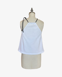 Seersucker Bias Halter Top | Optic White