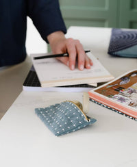 SALE Cross-Stitch Coin Purse | Mustard