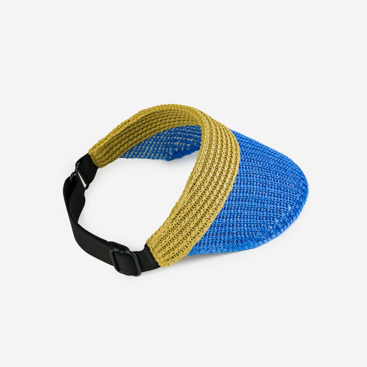 Raffia Visor | Golden Olive Cobalt