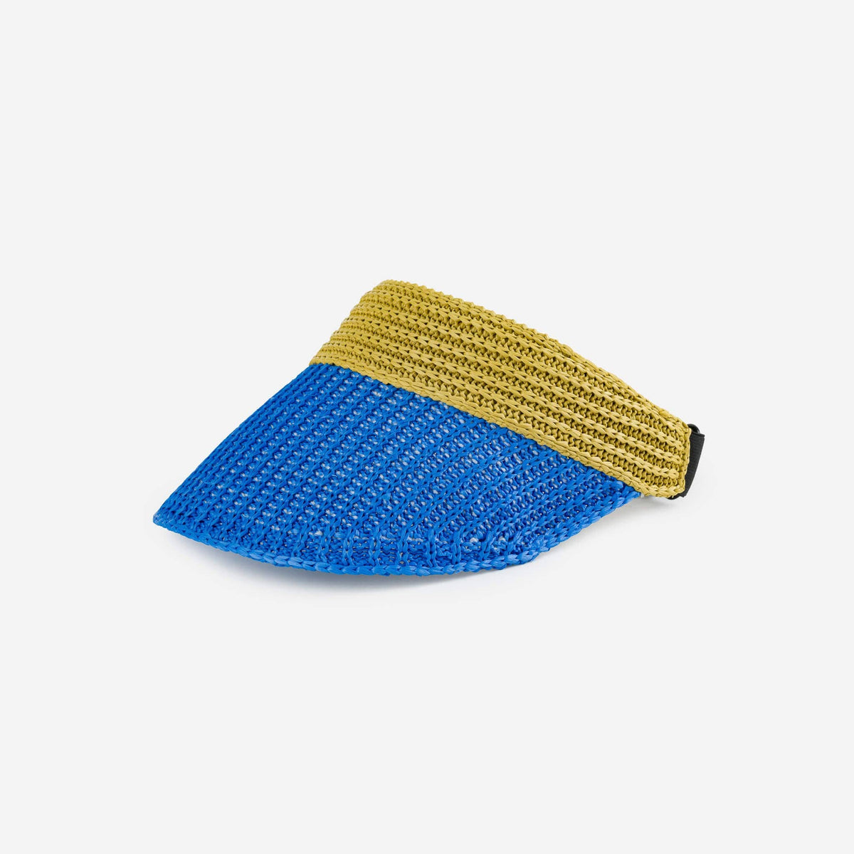 Raffia Visor | Golden Olive Cobalt