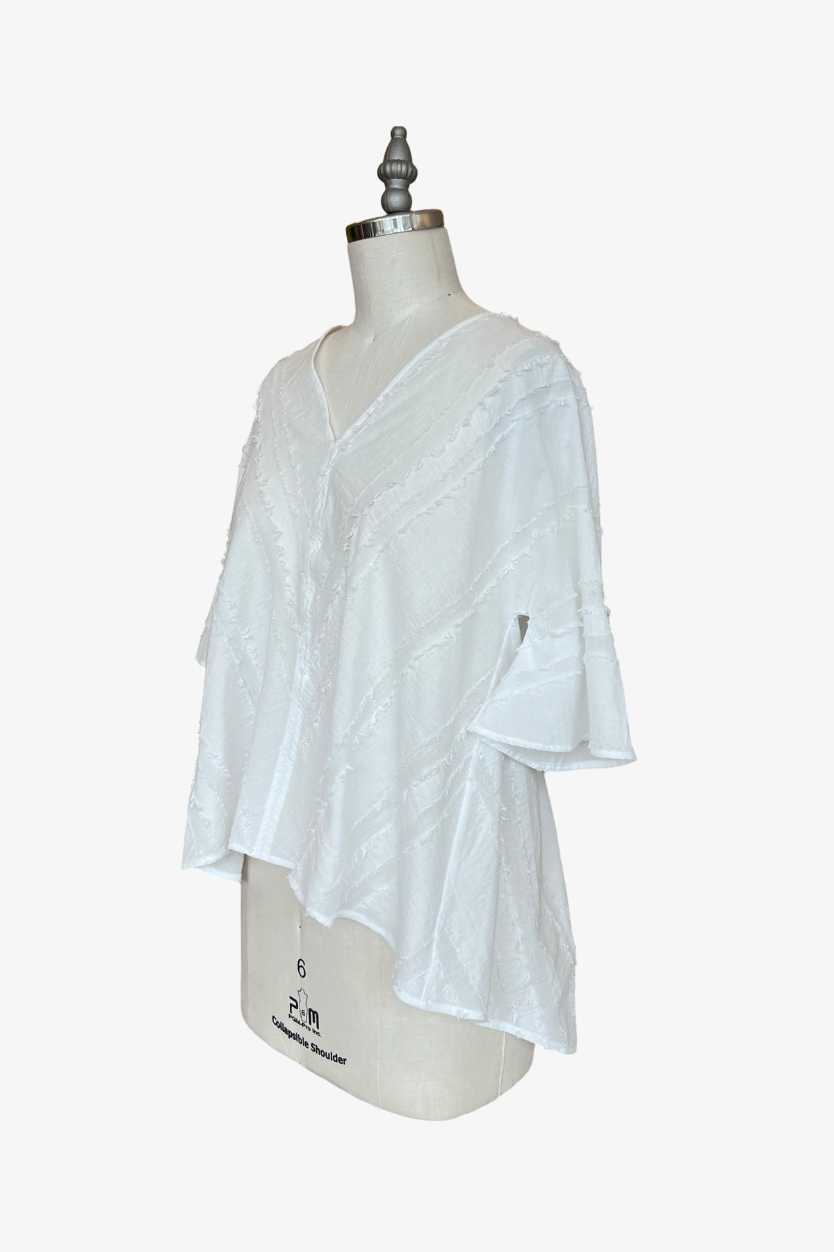 Rorschach Top | Textured White Stripe