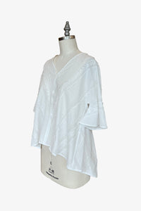 Rorschach Top | Textured White Stripe