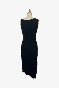 Moth Long Asymmetrical Dress | Black