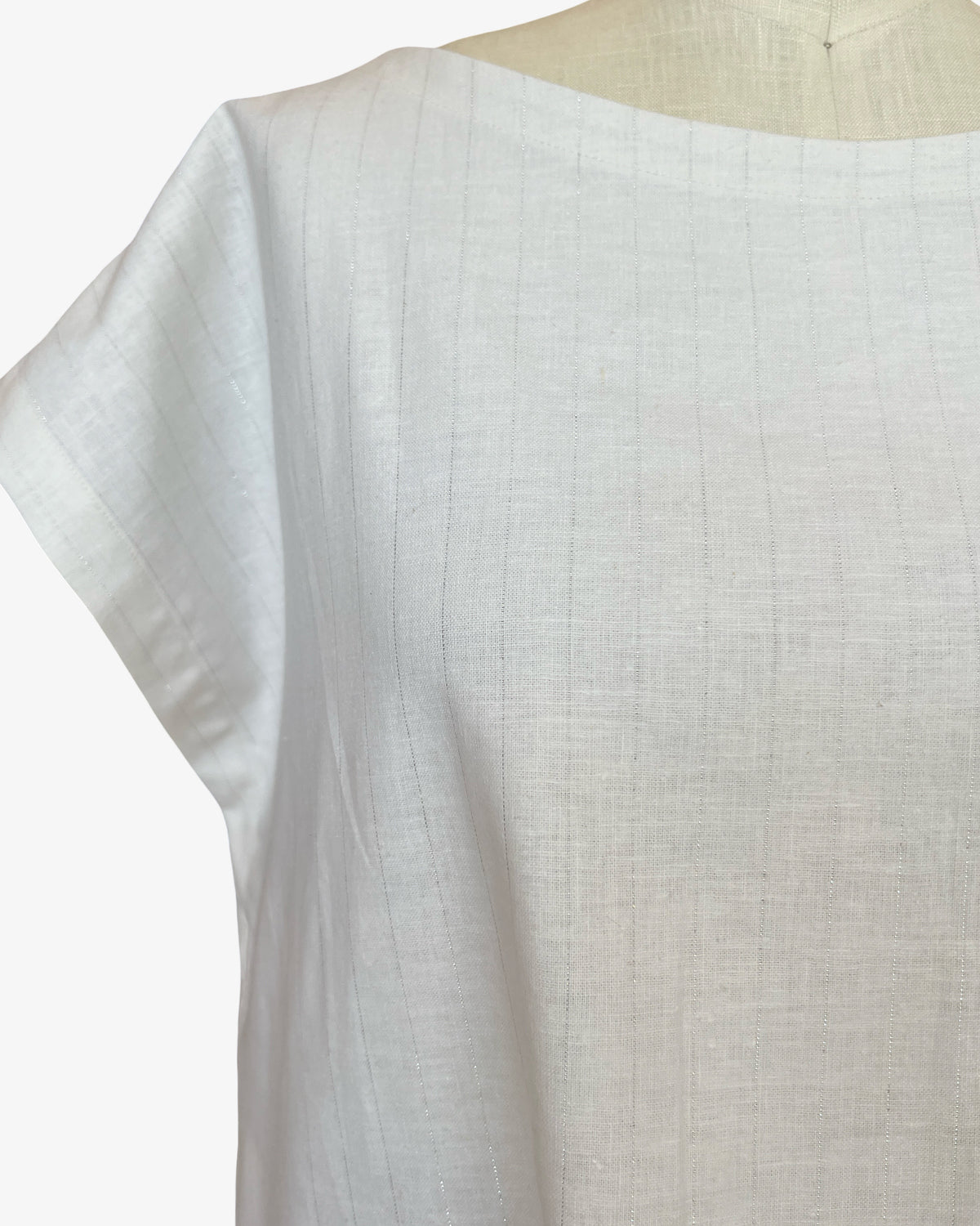 Linen Box Top | Lurex Pinstripe