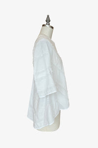 Rorschach Top | Textured White Stripe