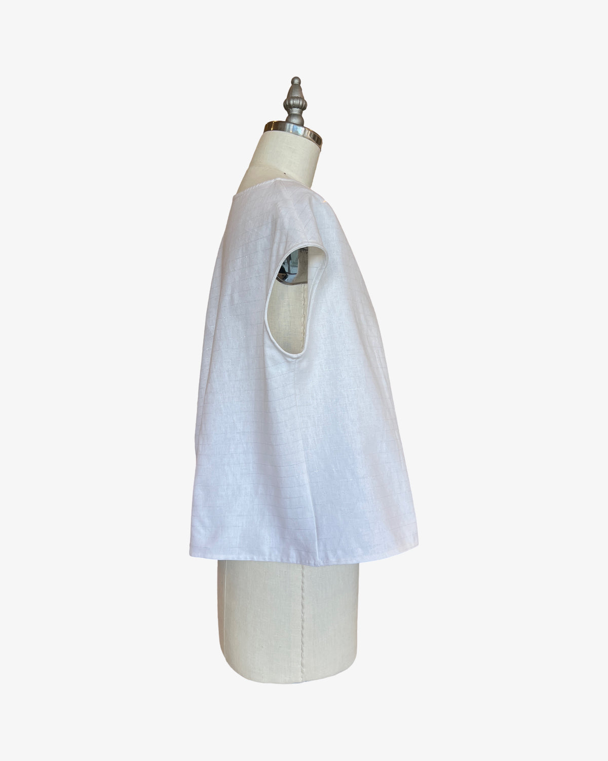 Linen Mojave Top | Lurex Pinstripe