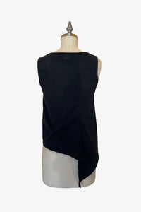 S/L Trapezoid Top | Black Perforated Ultrasuede
