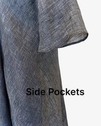 Linen Rorschach Dress | 2-Tone Navy
