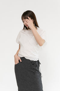 Selvedge Dolman Wrap | White