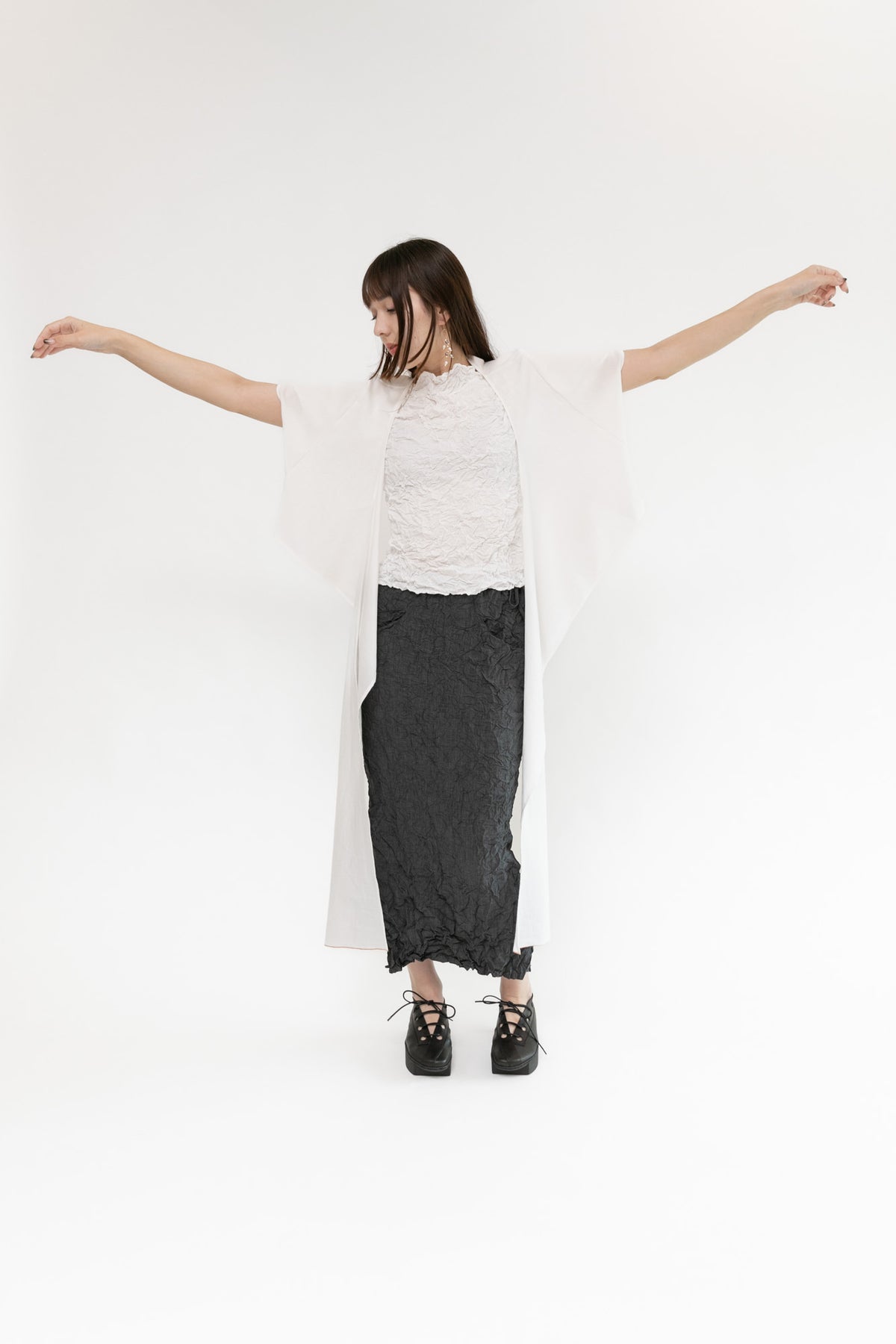 Selvedge Dolman Wrap | White