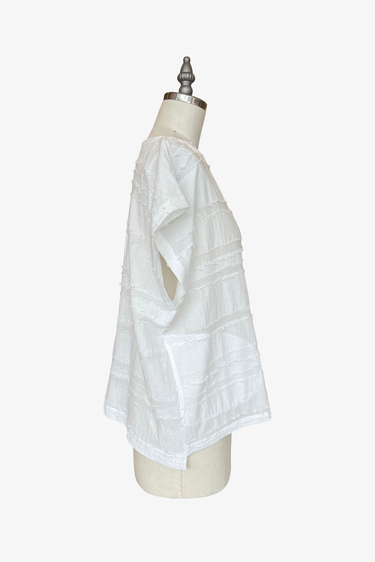 Box Top | Textured White Stripe