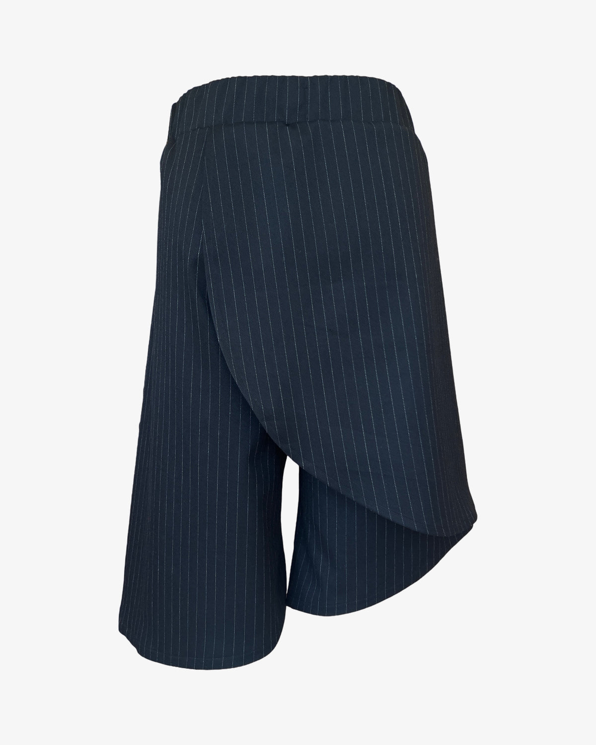 Asymmetrical Knee Skort | B/W Pinstripe