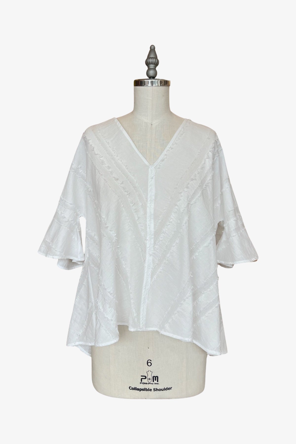 Rorschach Top | Textured White Stripe