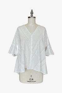 Rorschach Top | Textured White Stripe