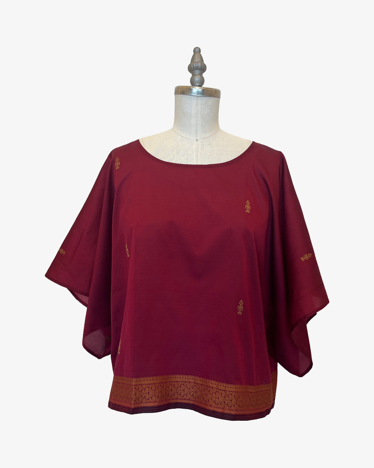 Lisbon Top | Wine Gold Saree