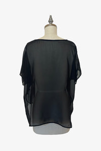 Cropped Easy Tee | Sheer Black