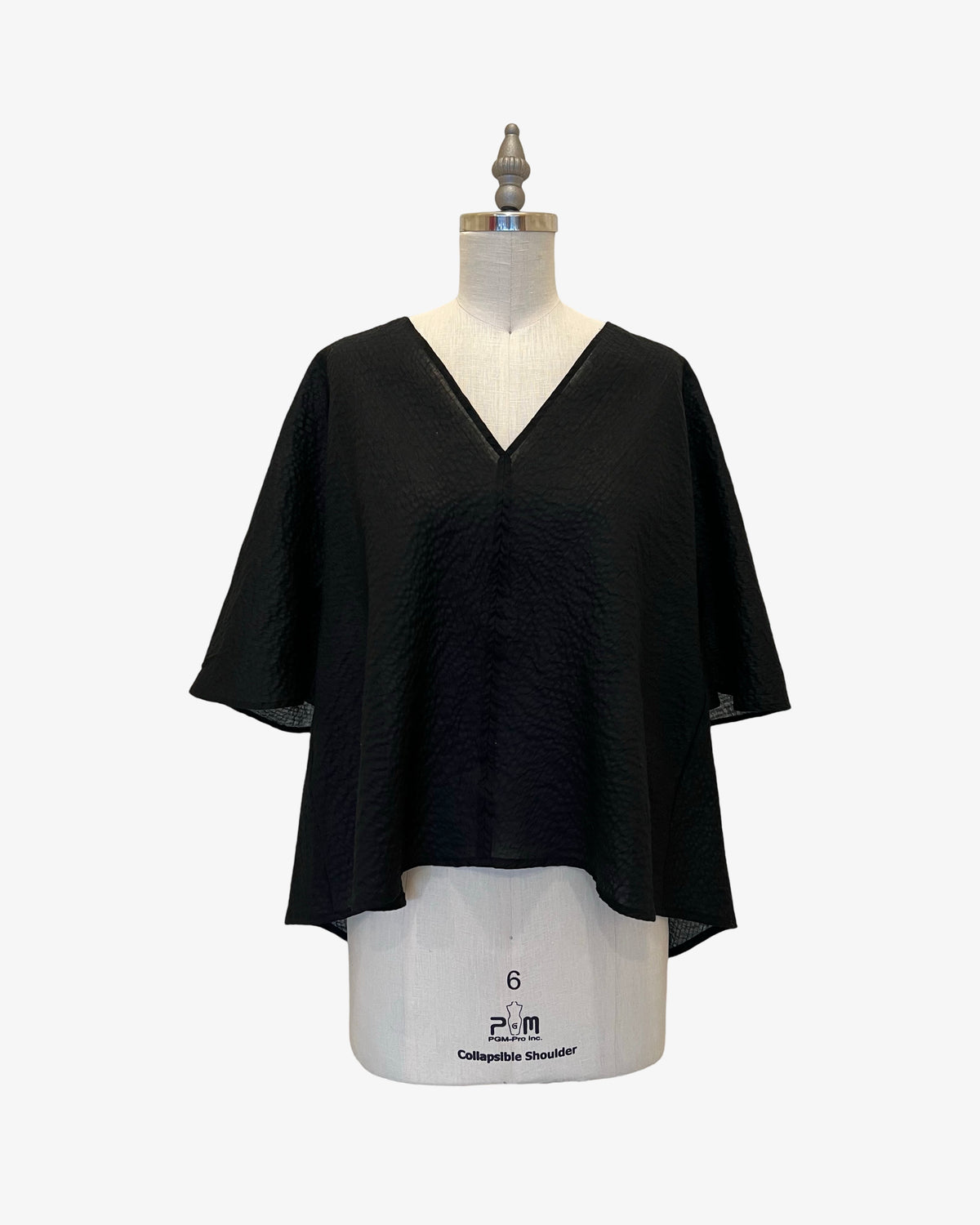 Rorschach Top | Black Bubble Seersucker
