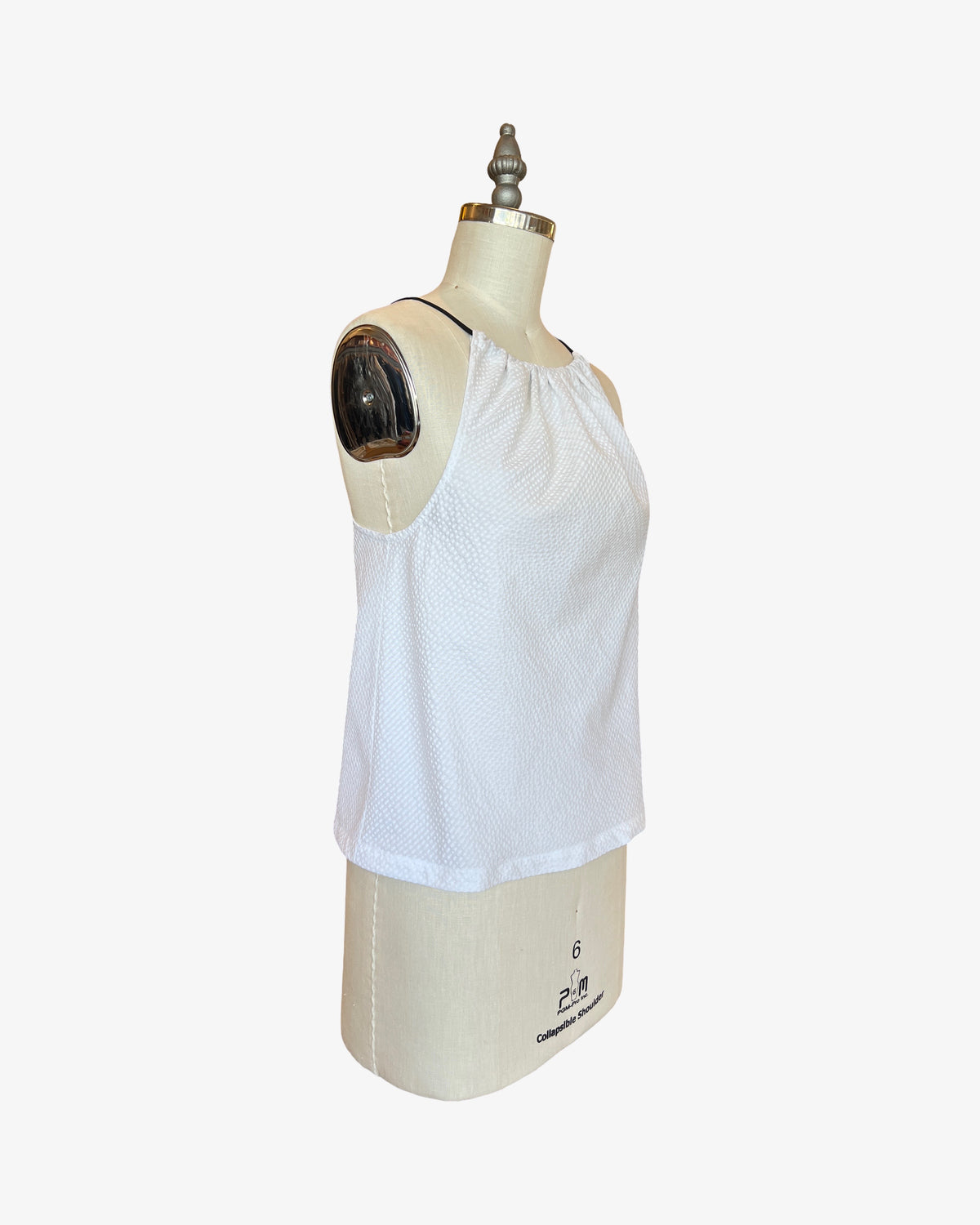 Seersucker Bias Halter Top | Optic White
