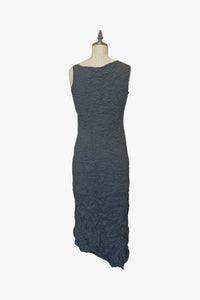 Moth Long Asymmetrical Dress | Steel
