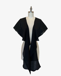 Dolman Wrap | Black Bubble Seersucker