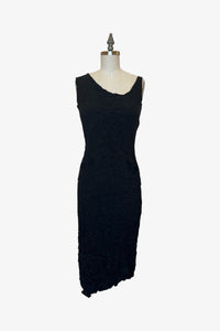 Moth Long Asymmetrical Dress | Black