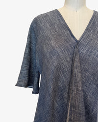 Linen Rorschach Dress | 2-Tone Navy