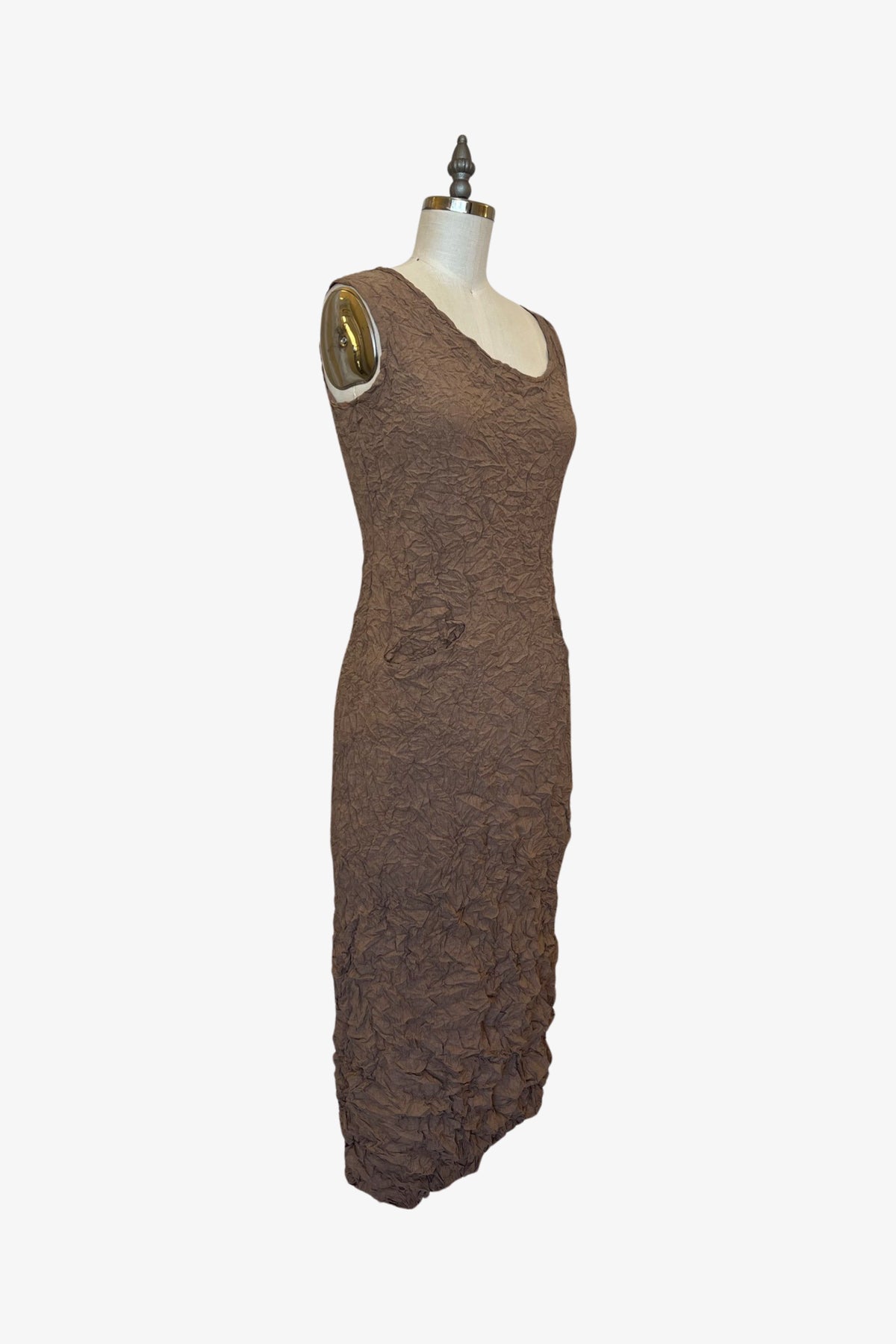 Moth Long Asymmetrical Dress | Latte