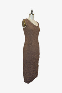 Moth Long Asymmetrical Dress | Latte