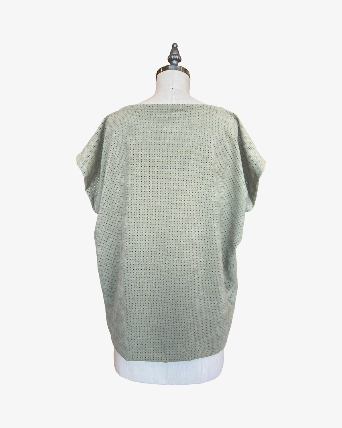Box Top | Sage Perforated Ultrasuede
