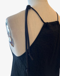 Seersucker Bias Halter Top | Black Bubble