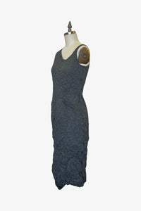 Moth Long Asymmetrical Dress | Steel