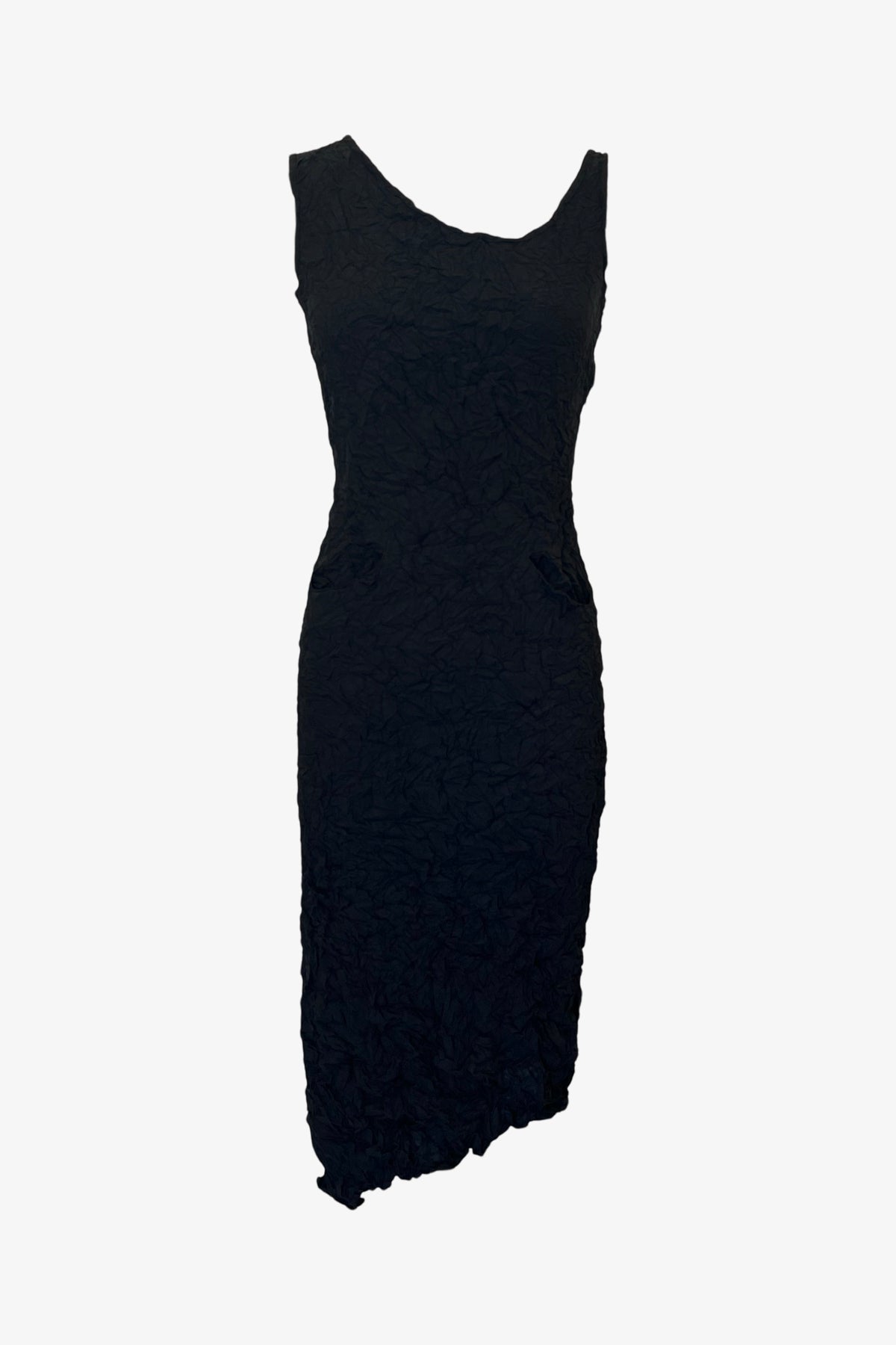 Moth Long Asymmetrical Dress | Black