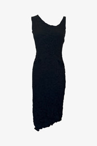 Moth Long Asymmetrical Dress | Black