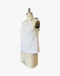 Seersucker Bias Halter Top | Optic White