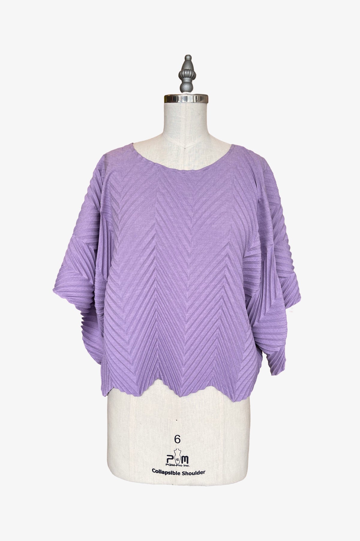 Chevron Pleated Lisbon Top | Lilac