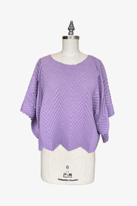 Chevron Pleated Lisbon Top | Lilac
