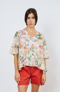 SALE Rorschach Top | White Metallic Garden