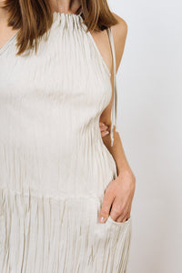 Twisted Maxi Halter Dress | Stone