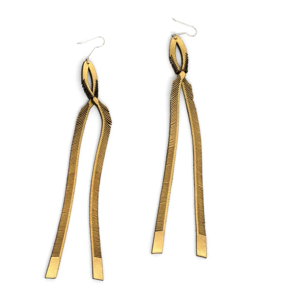 Chevron Tie Earrings | Gold