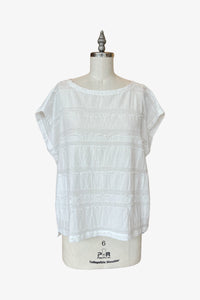 Box Top | Textured White Stripe