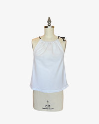Seersucker Bias Halter Top | Optic White