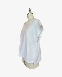 Linen Box Top | Lurex Pinstripe