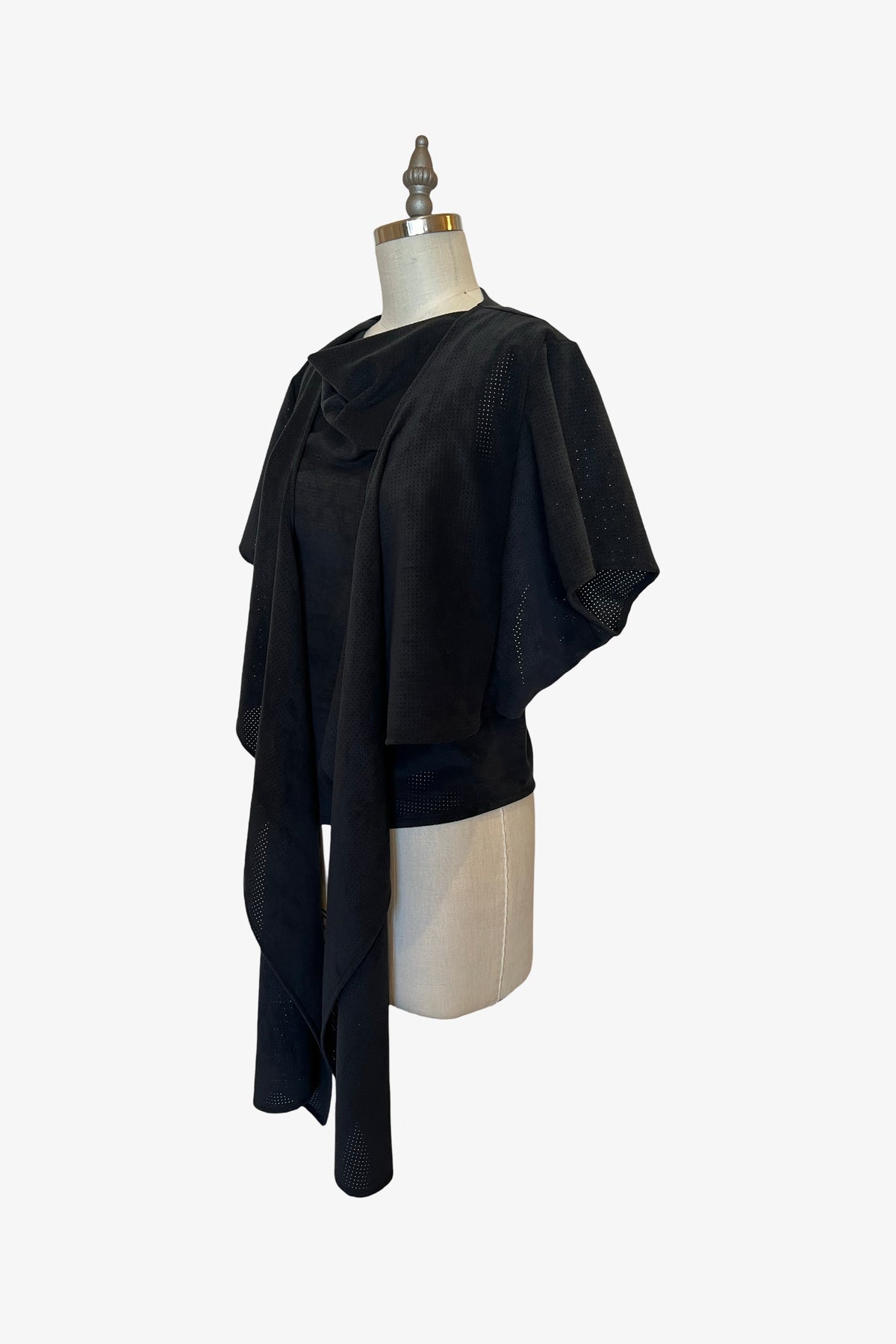 Dolman Wrap | Black Perforated Ultrasuede