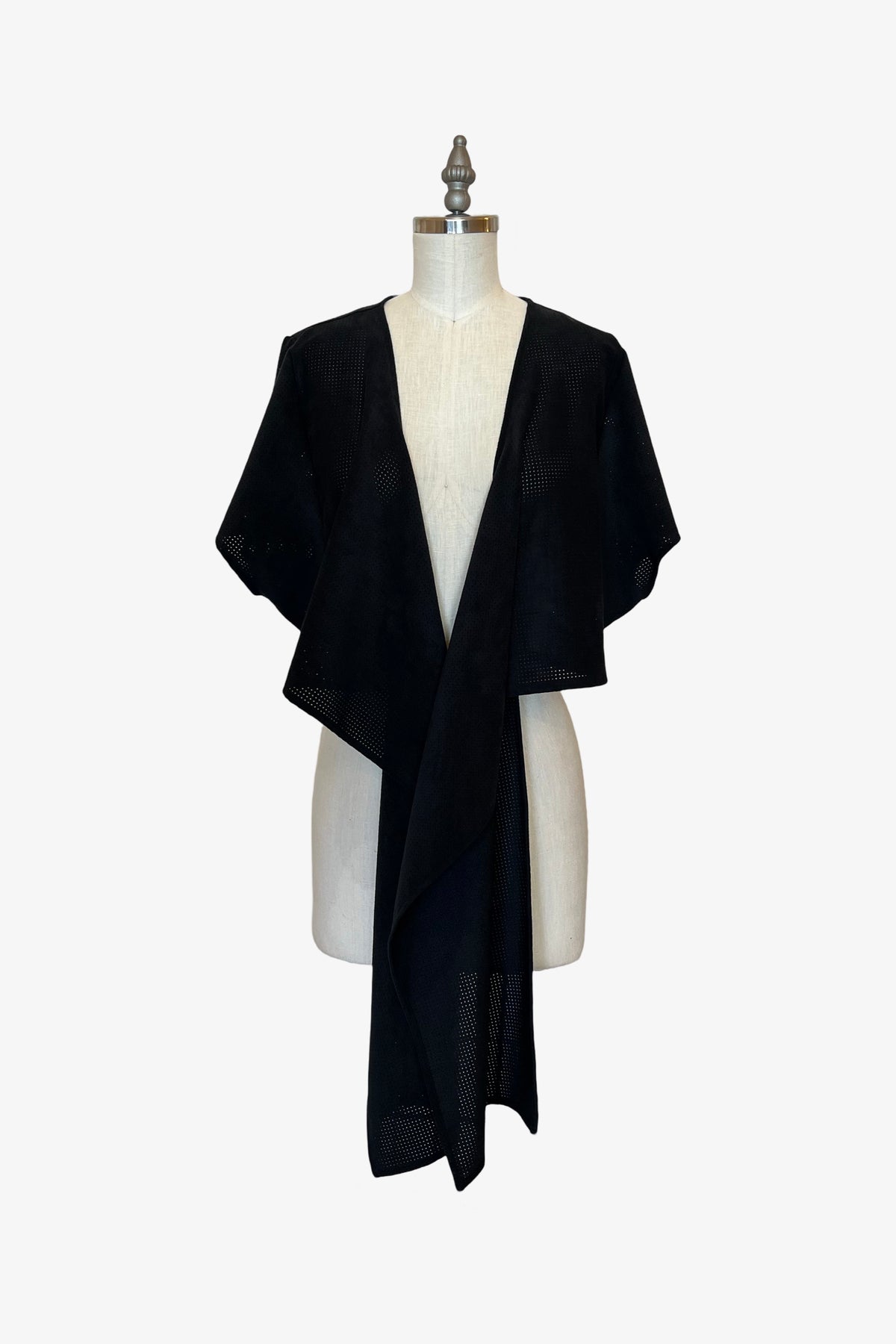 Dolman Wrap | Black Perforated Ultrasuede