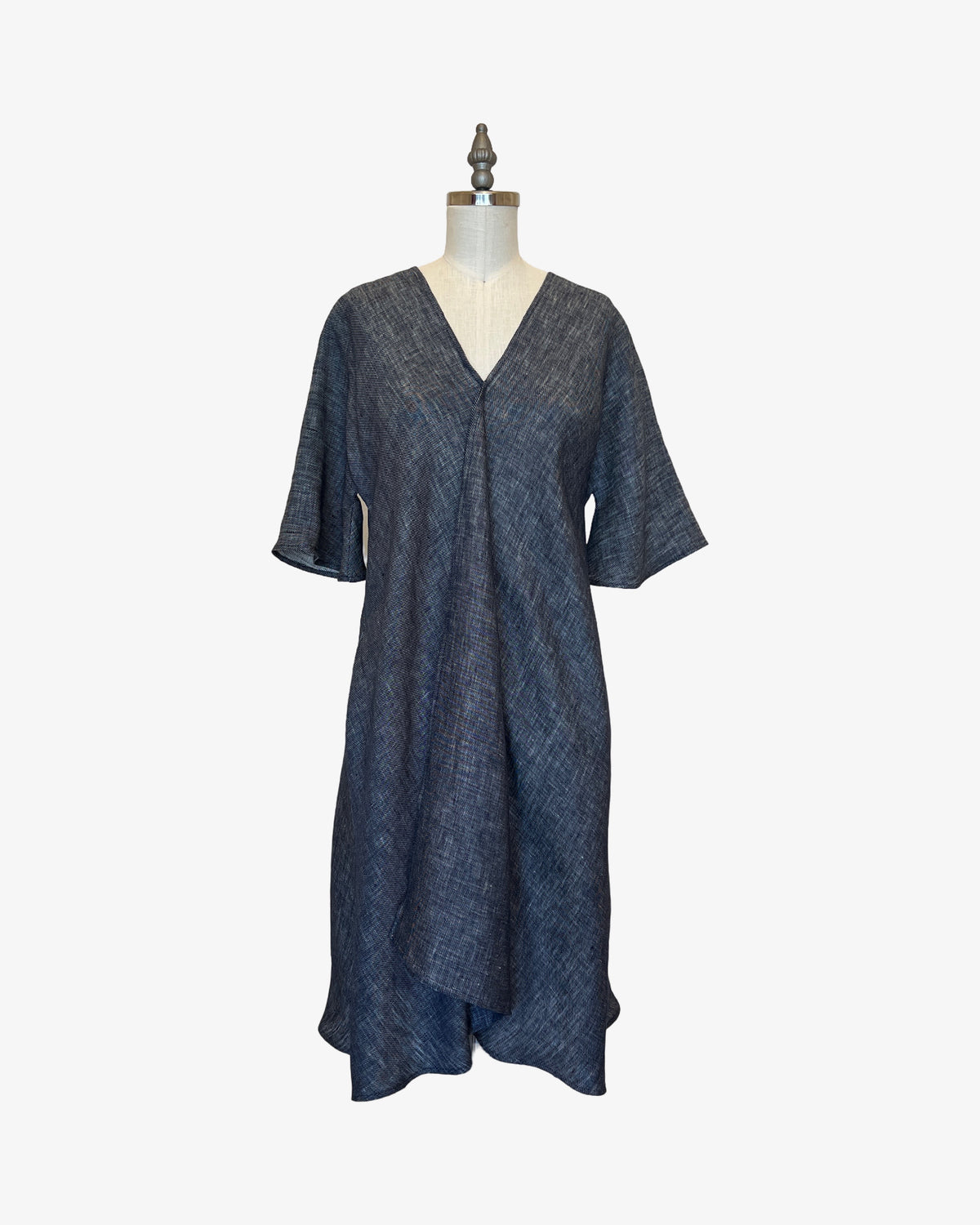 Linen Rorschach Dress | 2-Tone Navy