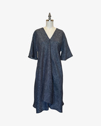 Linen Rorschach Dress | 2-Tone Navy